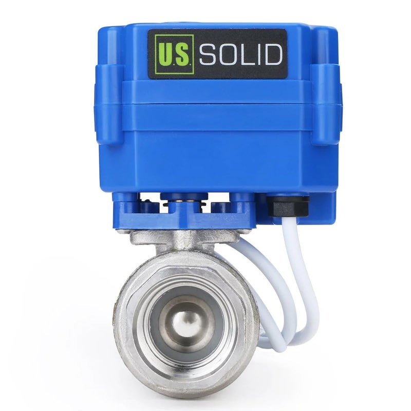 U.S. Solid Motorized Ball Valve- 3/4" Stainless Steel Ball Valve with Full Port, 9-24V AC/DC and 2 Wire Auto Return Setup - Image 1